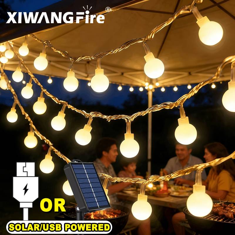 Outdoor Lighting Diy - 3-10M Solar/USB/Battery String Lights, Fairy Globe