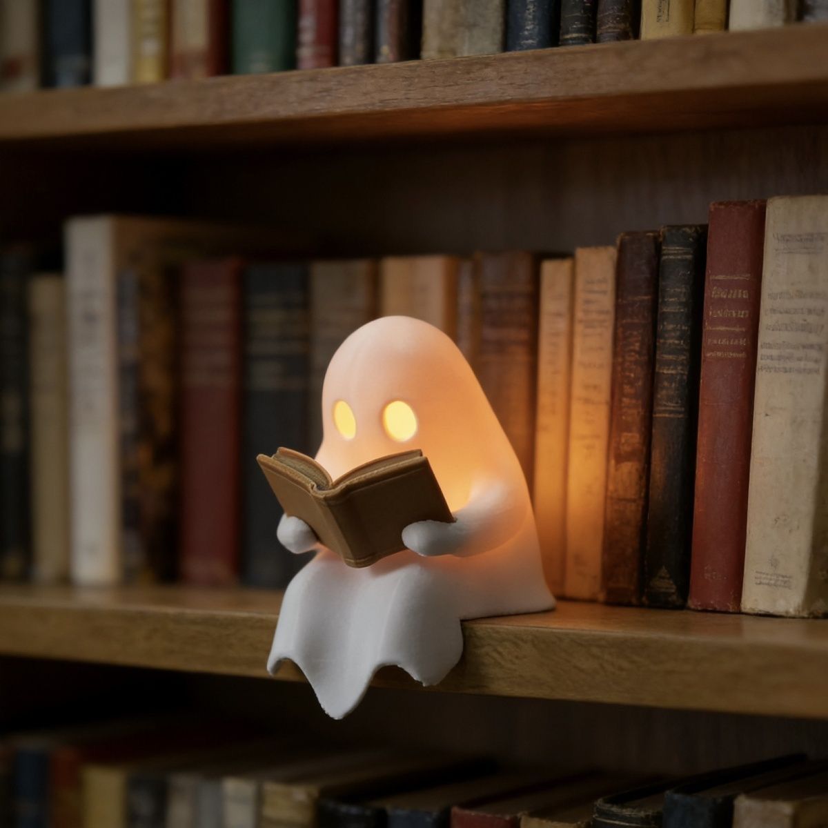 Outdoor Lighting Halloween - Cute Reading Ghost Led Night Light
