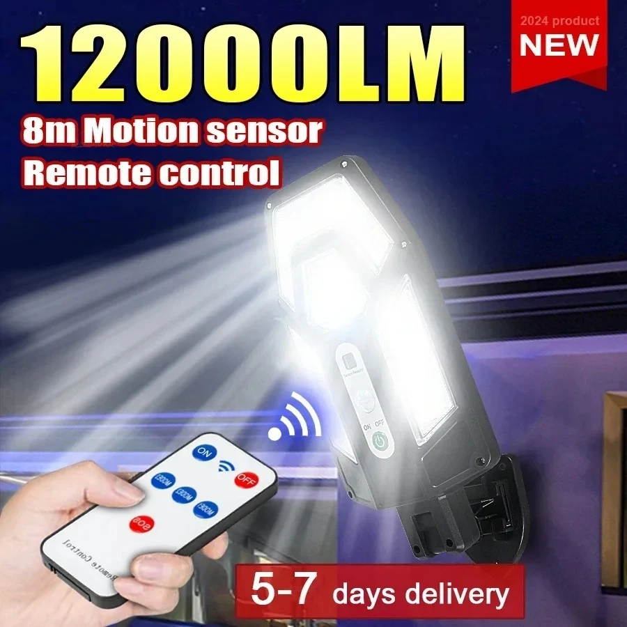 Led Flood Light - 12000LM Powerful Solar Wall Lamp with