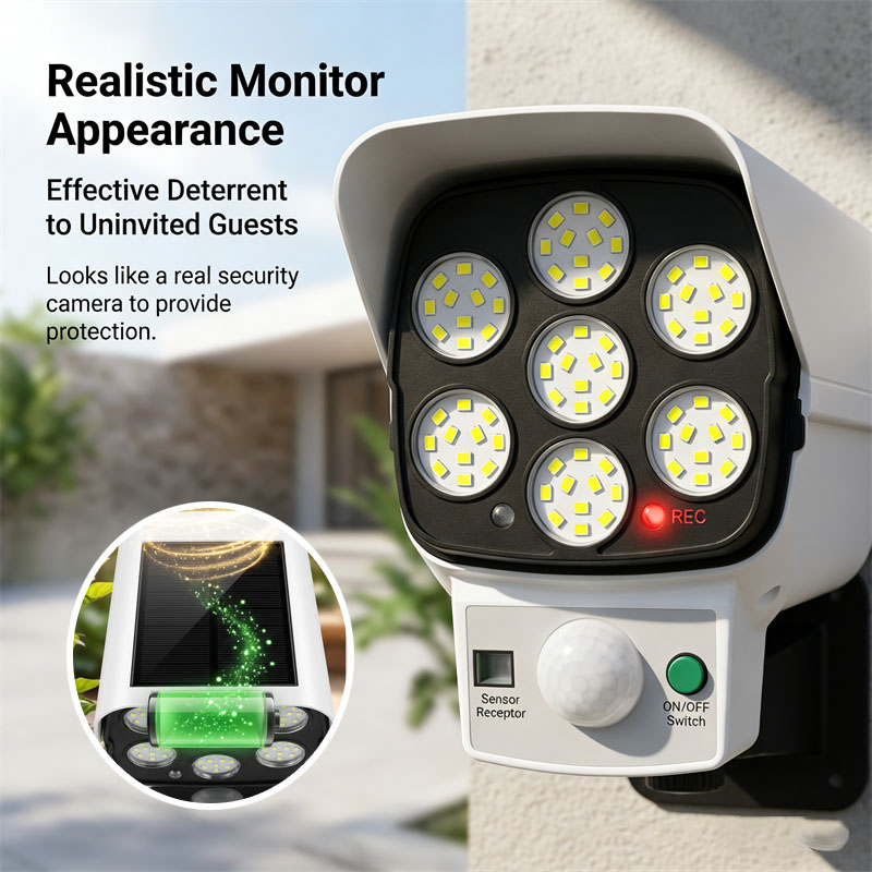 Outdoor Lighting Video - Solar Powered Dummy Security Camera with