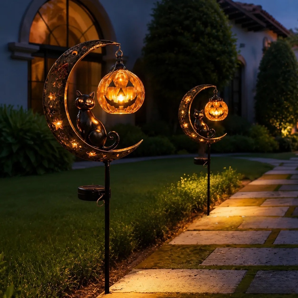 Outdoor Lighting Halloween - 1Pcs Solar-Powered Stake Light Decorative Black