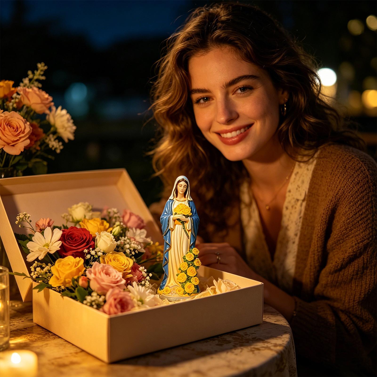 Virgin Mary Solar Statue Garde - Halo Outdoor Lighting 评论和价格