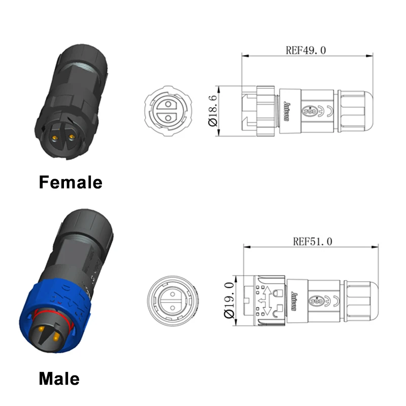 2Pin M16 Power Connector Self- - Outdoor Lighting Connectors 评论和价格