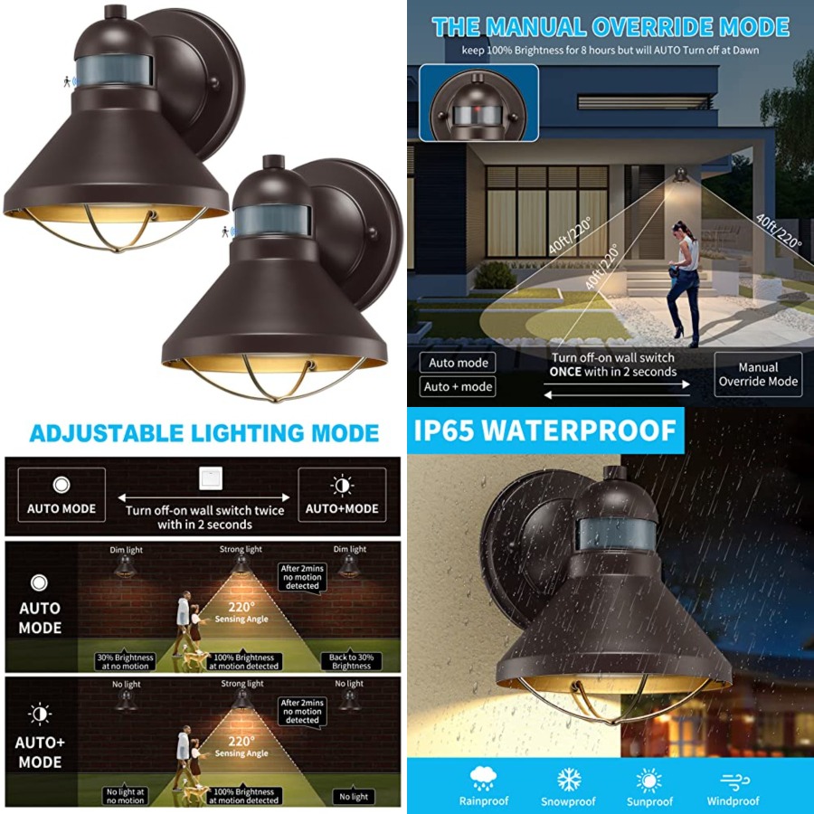 2 Pack Motion Sensor Outdoor L - Outdoor Lighting Motion Sensor 评论和价格