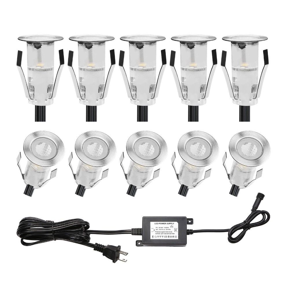 10PCS LED Mini Deck Light IP67 - Ground Light Recessed 评论和价格