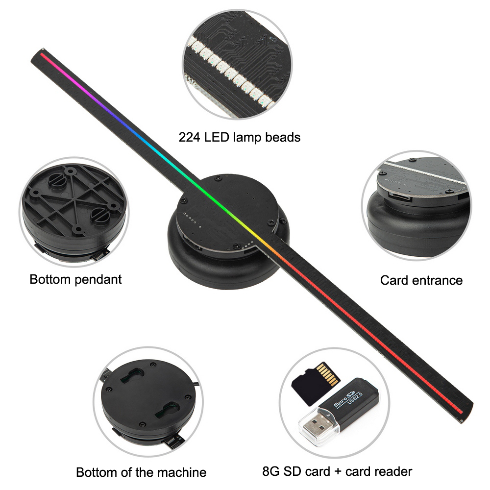 56CM 3D Holographic Fan Projec - Outdoor Lighting Voltage 评论和价格