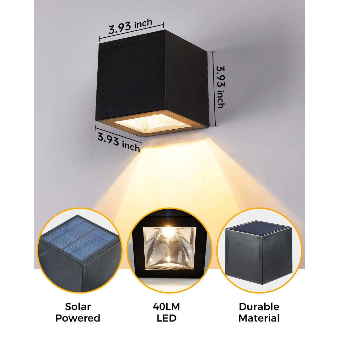 Outdoor Solar Wall Light Squar - Solar Wall Sconce 评论和价格
