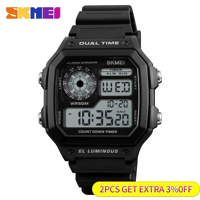 SKMEI 1299 Fashion Men PU Stra - Outdoor Lighting Zones 评论和价格