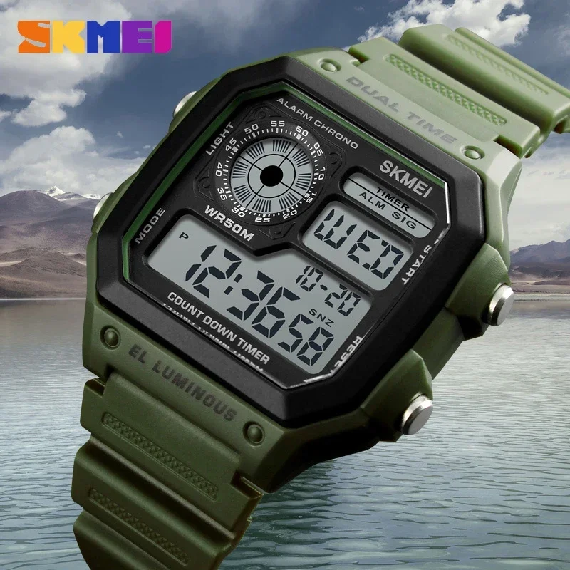 SKMEI 1299 Fashion Men PU Stra - Outdoor Lighting Zones 评论和价格