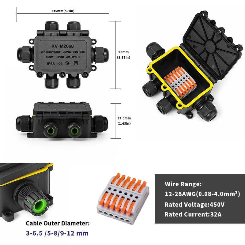 IP68 Waterproof Junction Box 2 - Outdoor Lighting Connectors 评论和价格