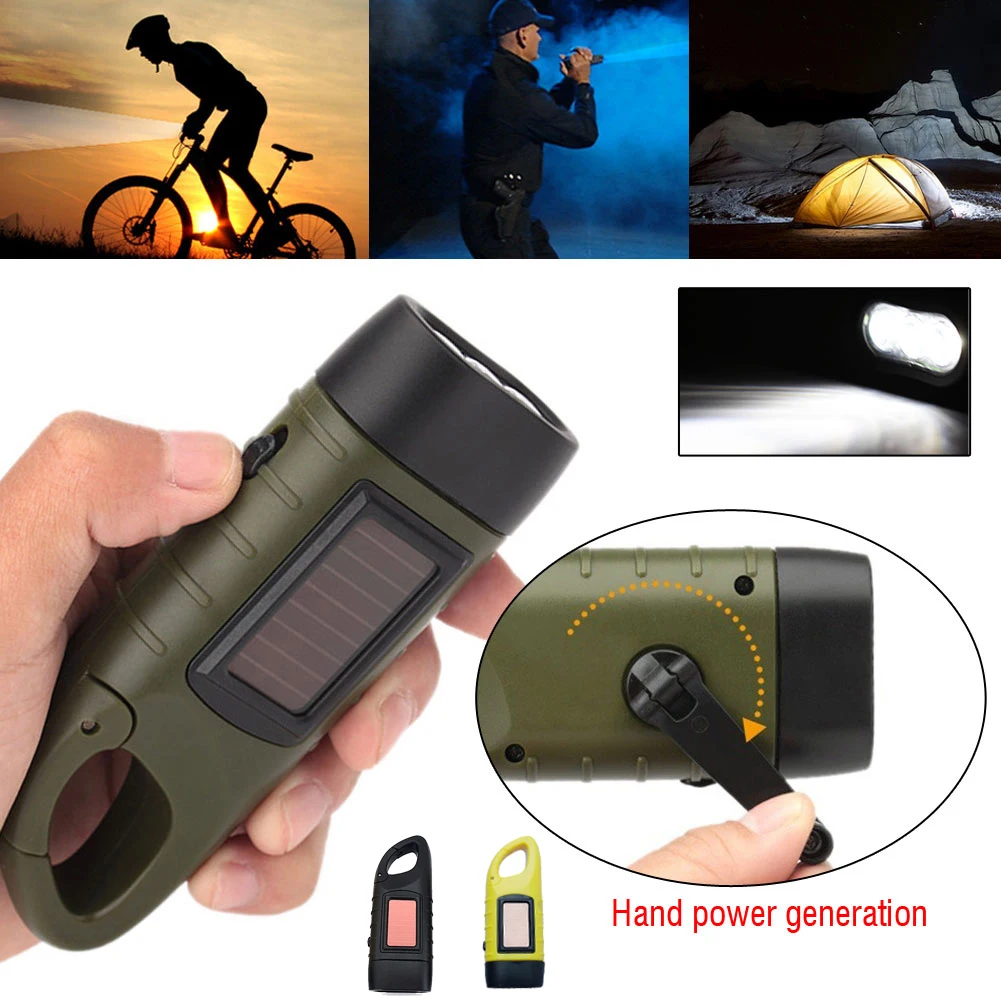 LED Flashlight Hand Crank Sola - Fire Torch Solar 评论和价格