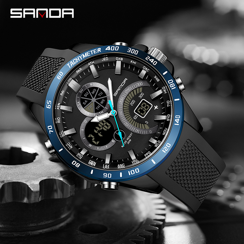 SANDA Men's Big Dial Digital W - Outdoor Lighting Timer 评论和价格