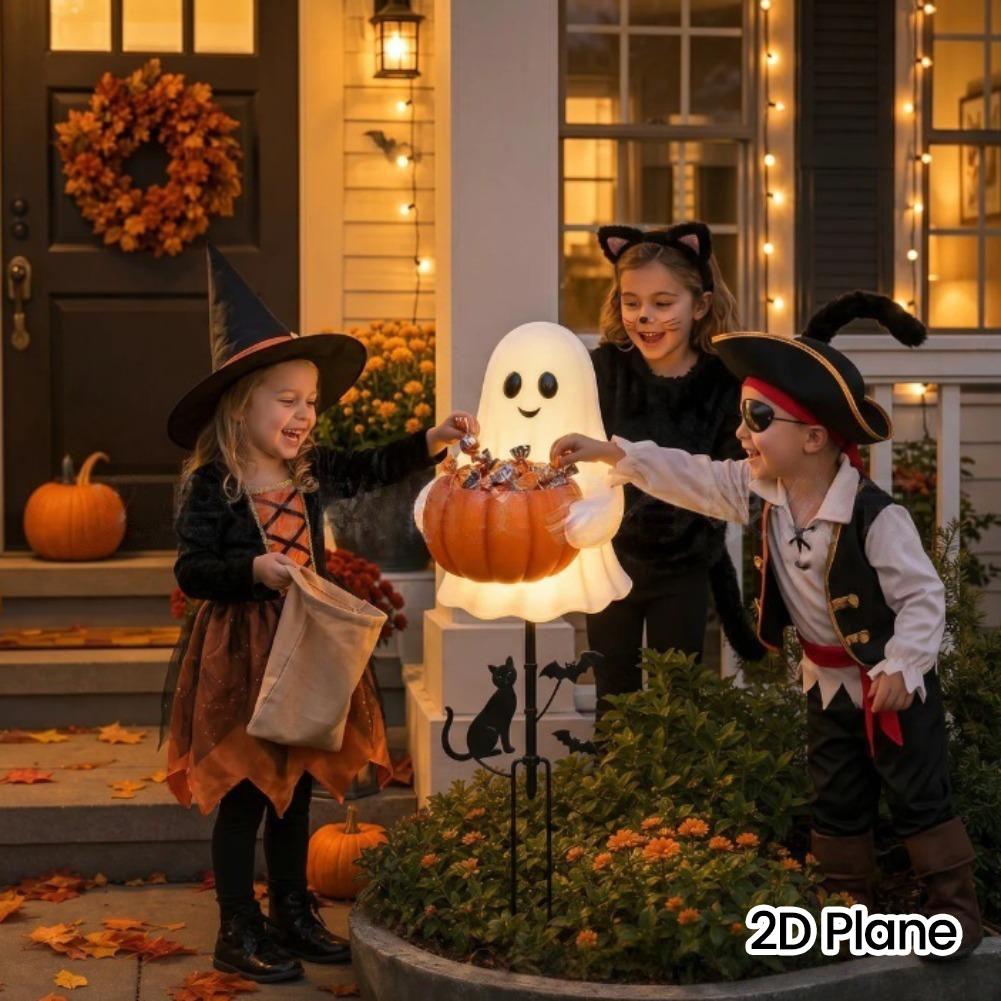 2D Halloween Ghost Pumpkin Can - Outdoor Lighting Halloween 评论和价格