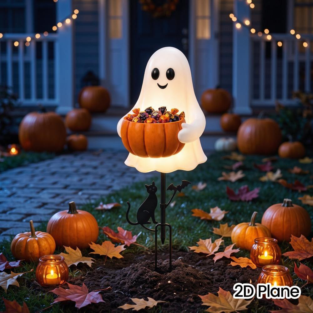 2D Halloween Ghost Pumpkin Can - Outdoor Lighting Halloween 评论和价格