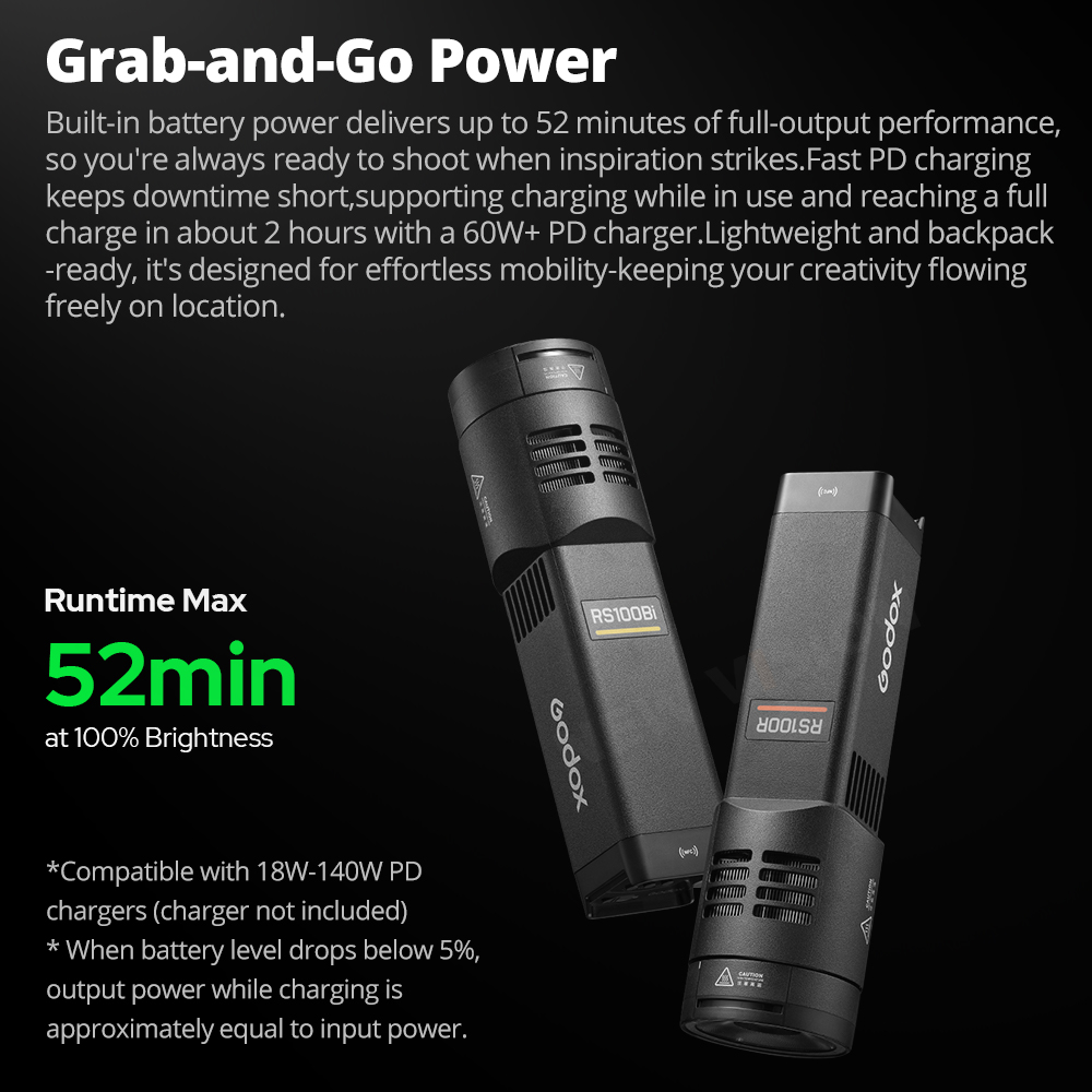 GODOX RS100Bi 28600Lux Bi-colo - Outdoor Lighting Video 评论和价格